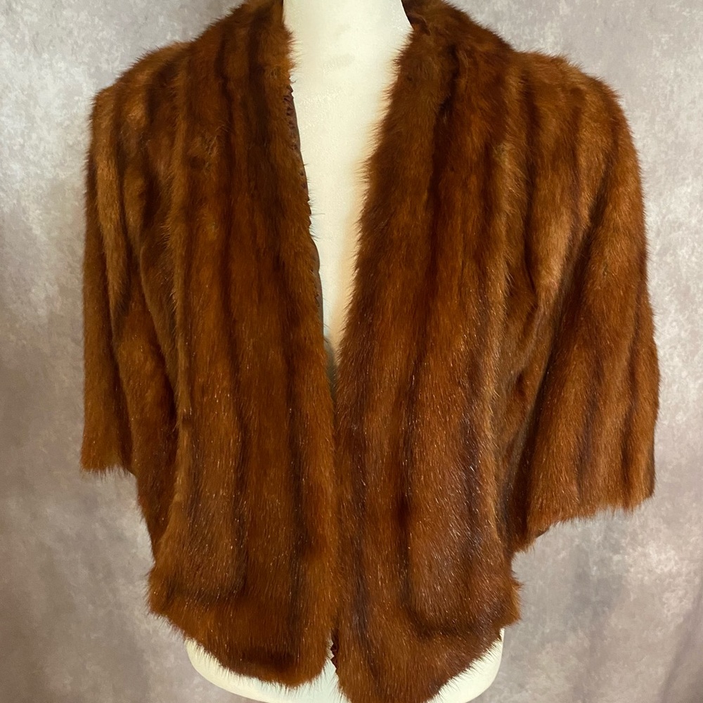 Short vintage natural fox ful vest bolero